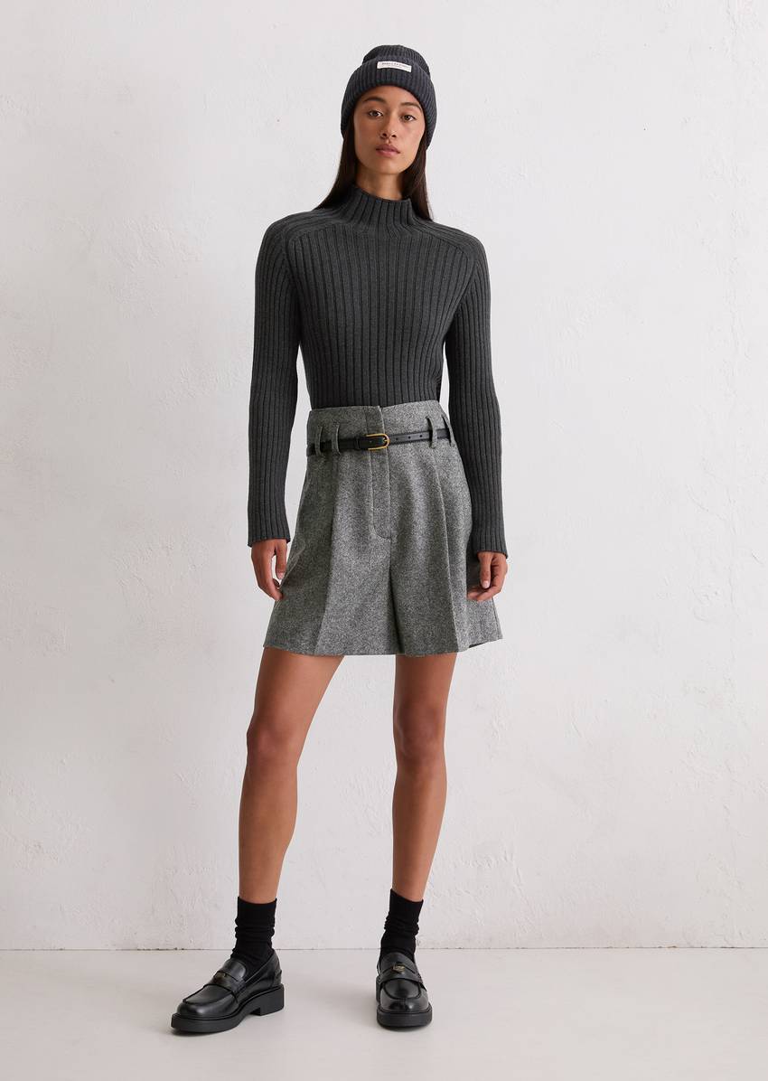 Turtleneck sweater slim made from heavy weight cotton