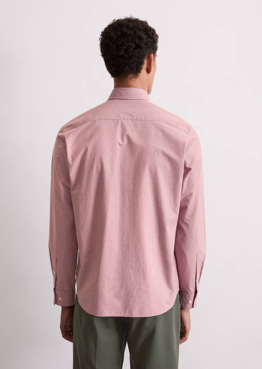 Regular shirt with a fine check pattern