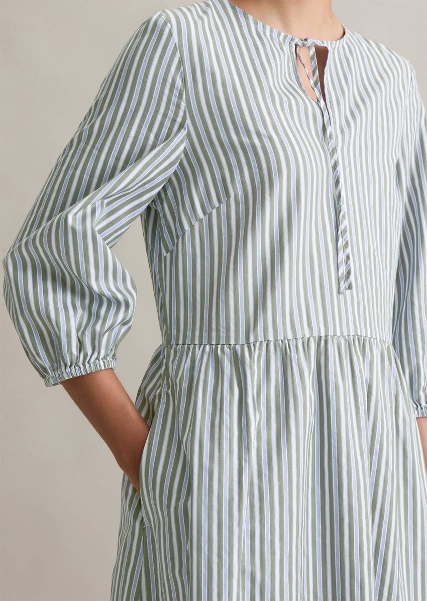 Regular striped dress made from cotton dobby