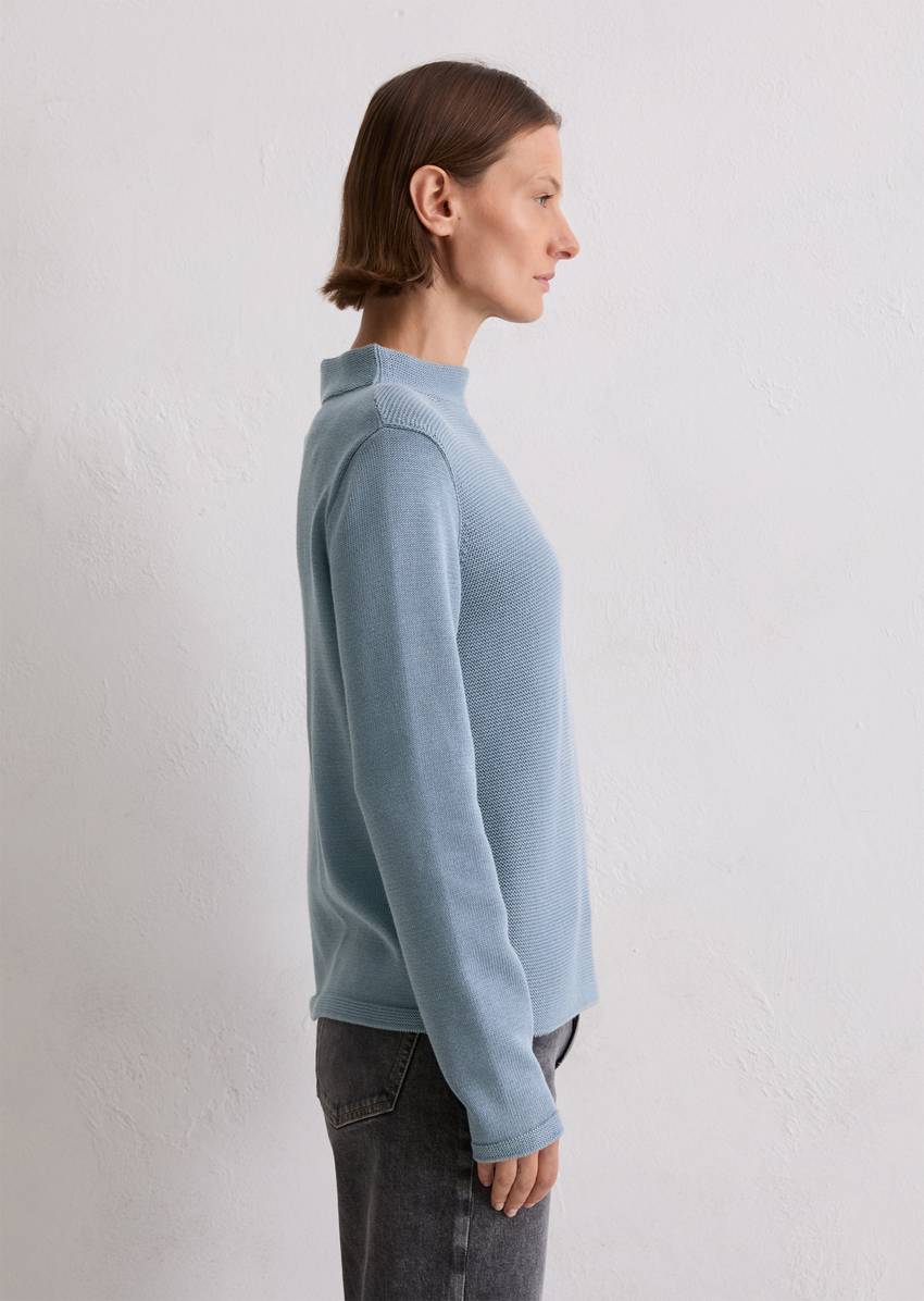 Knitted sweater slim made from organic cotton