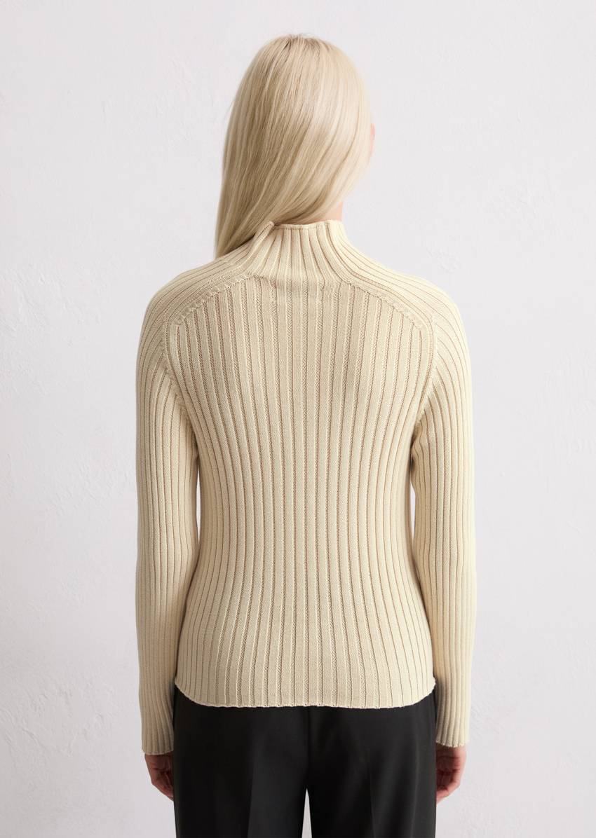 Turtleneck sweater slim made from heavy weight cotton