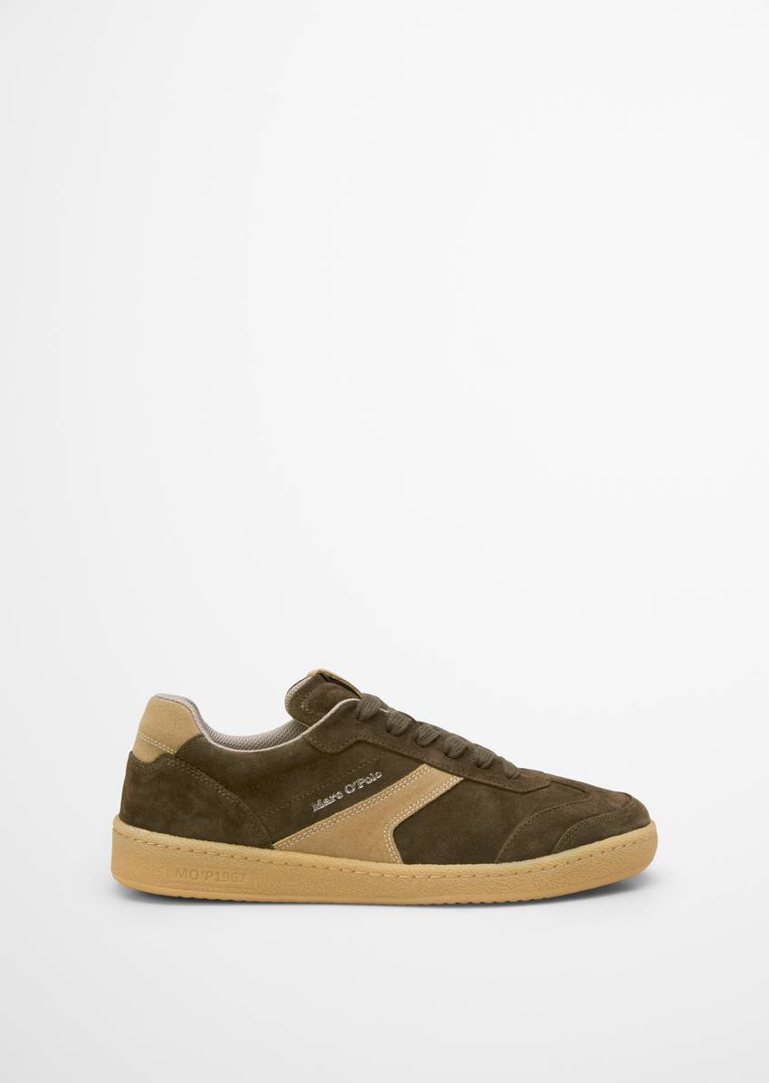 Court sneaker made from soft suede