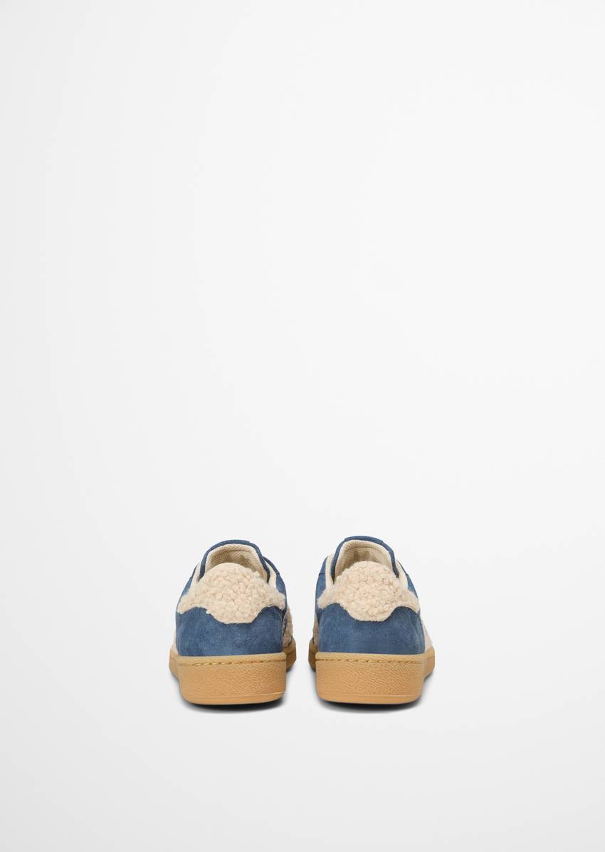 Sneaker with teddy fur accents