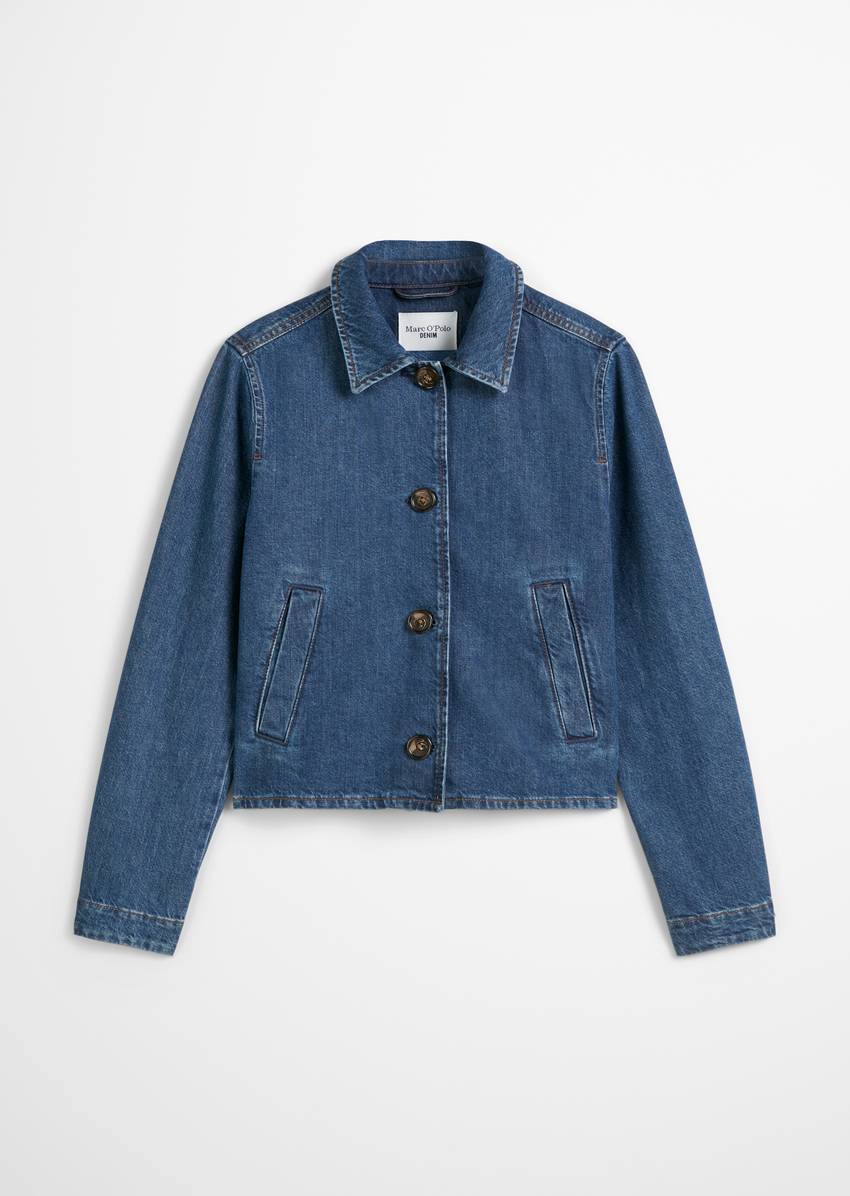 Cropped denim jacket made from pure organic cotton