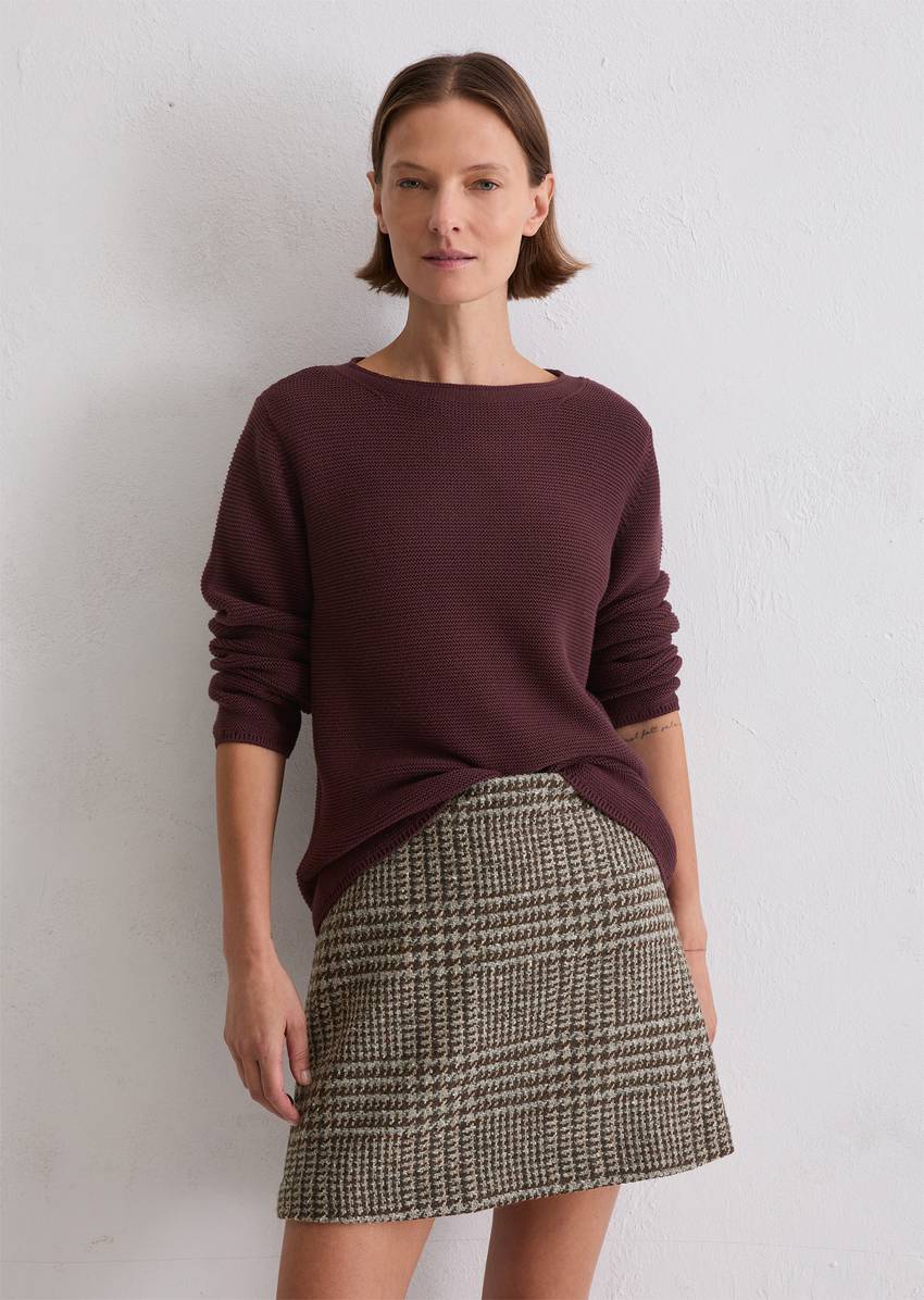 Knitted sweater regular made from organic cotton