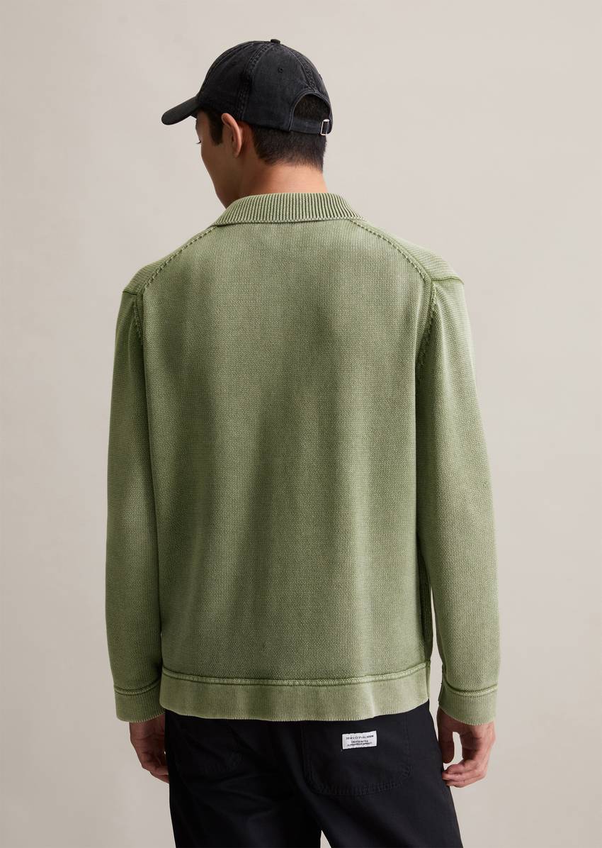 Relaxed cardigan in denim jacket look