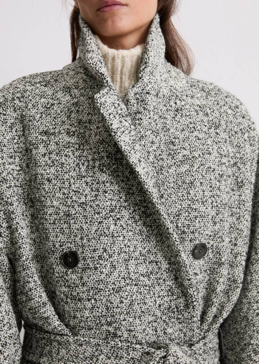 Bouclé wool coat relaxed made from a recycled wool-polyester mix