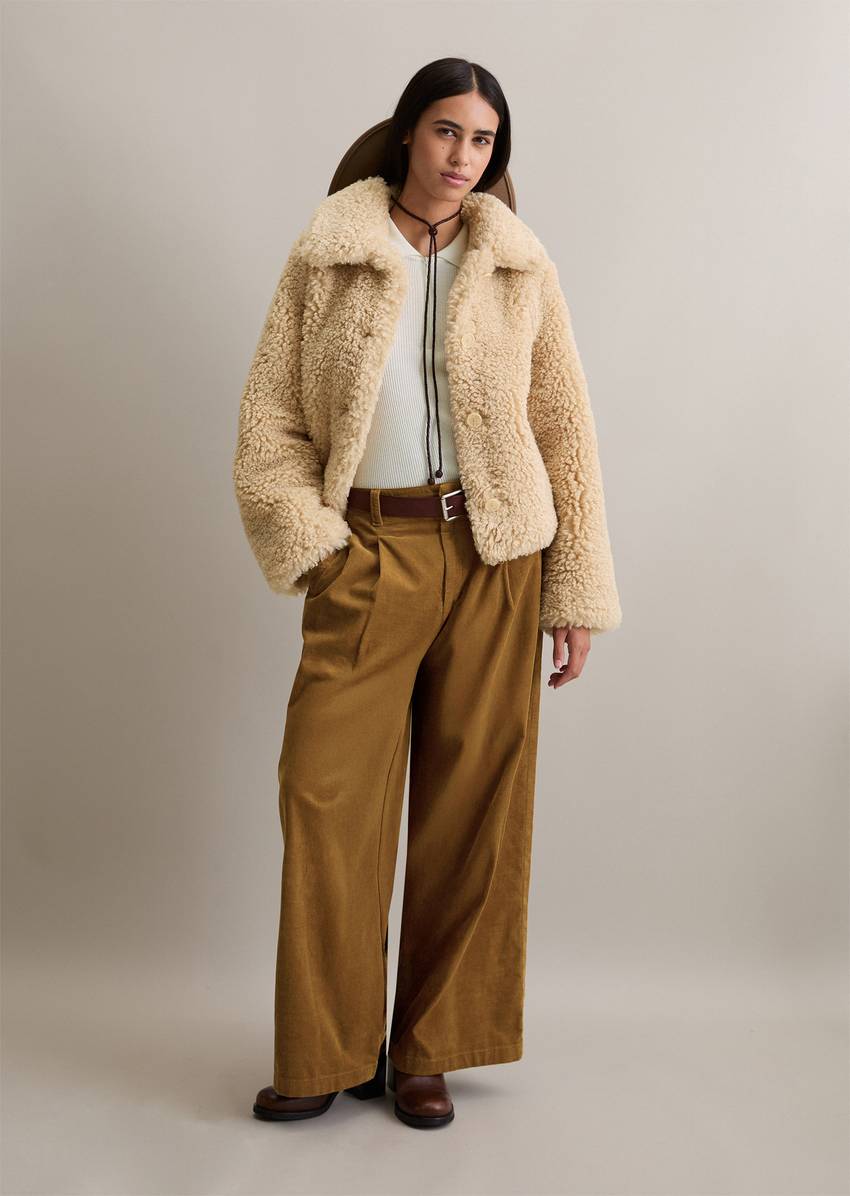 Teddy jacket regular made from soft curly plush