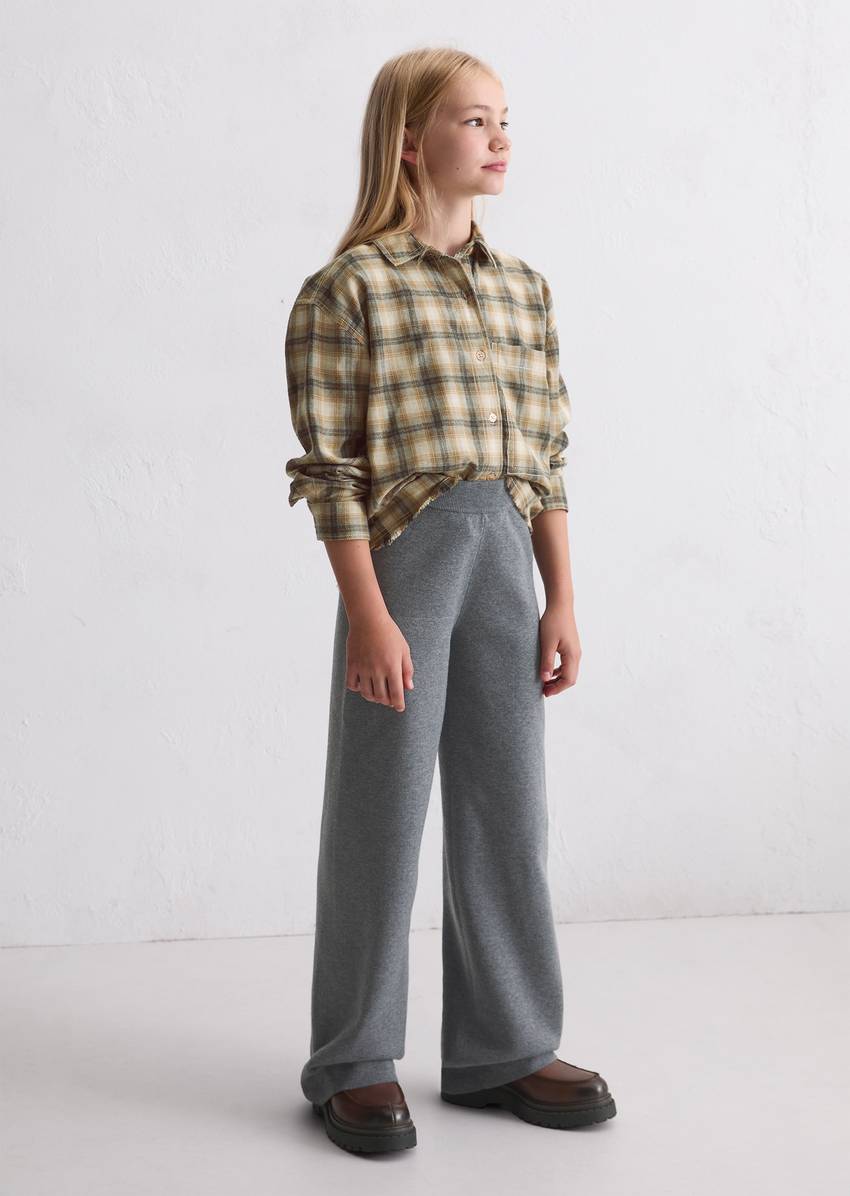 TEENS-GIRLS trousers with compact knitted structure