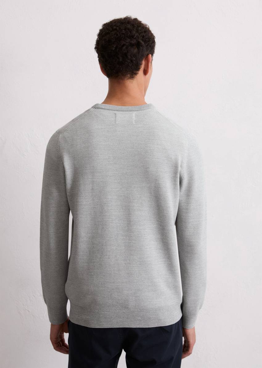Sweater regular made from organic cotton piqué