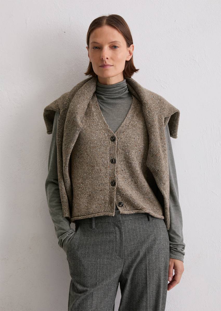 Tweed cardigan regular made from a virgin wool mix