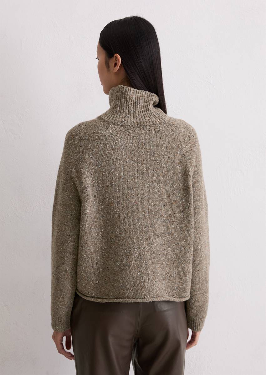 Tweed sweater regular made from a virgin wool mix