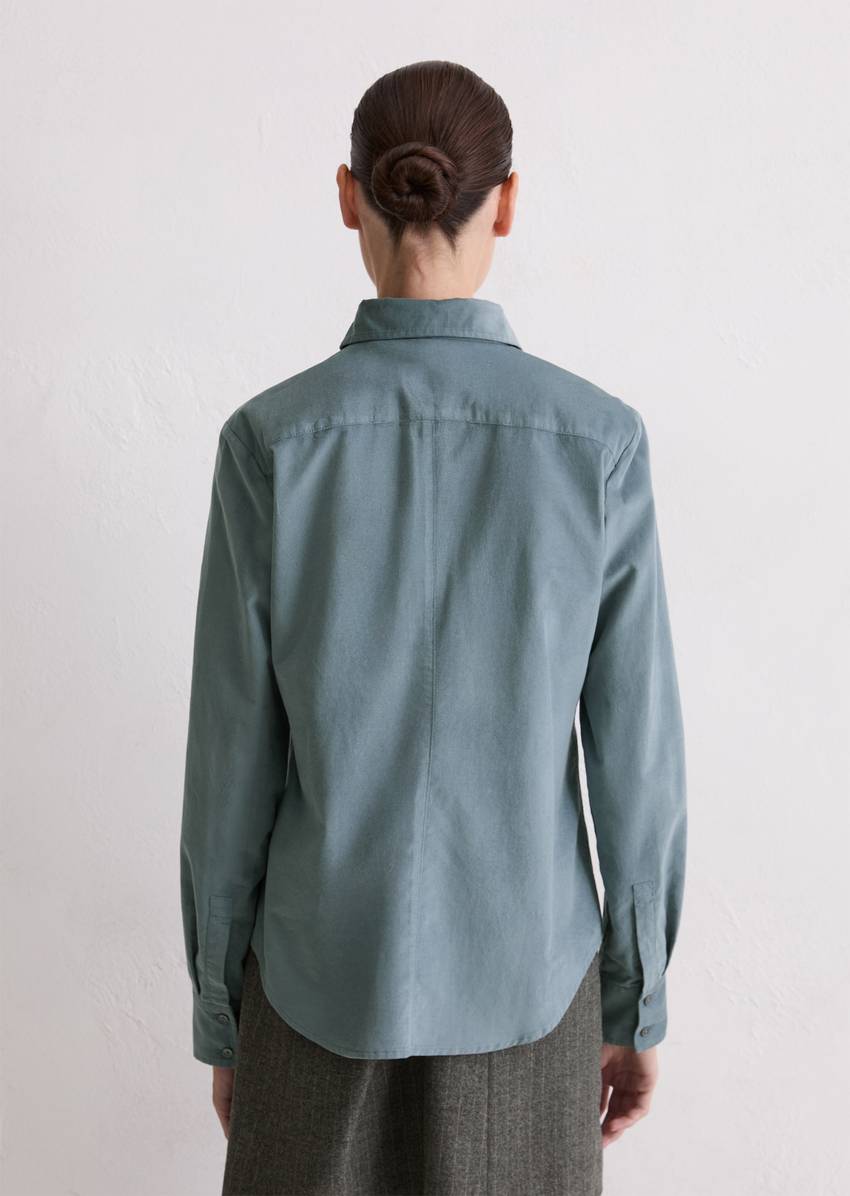 Fitted velvet blouse made from an organic cotton-viscose blend