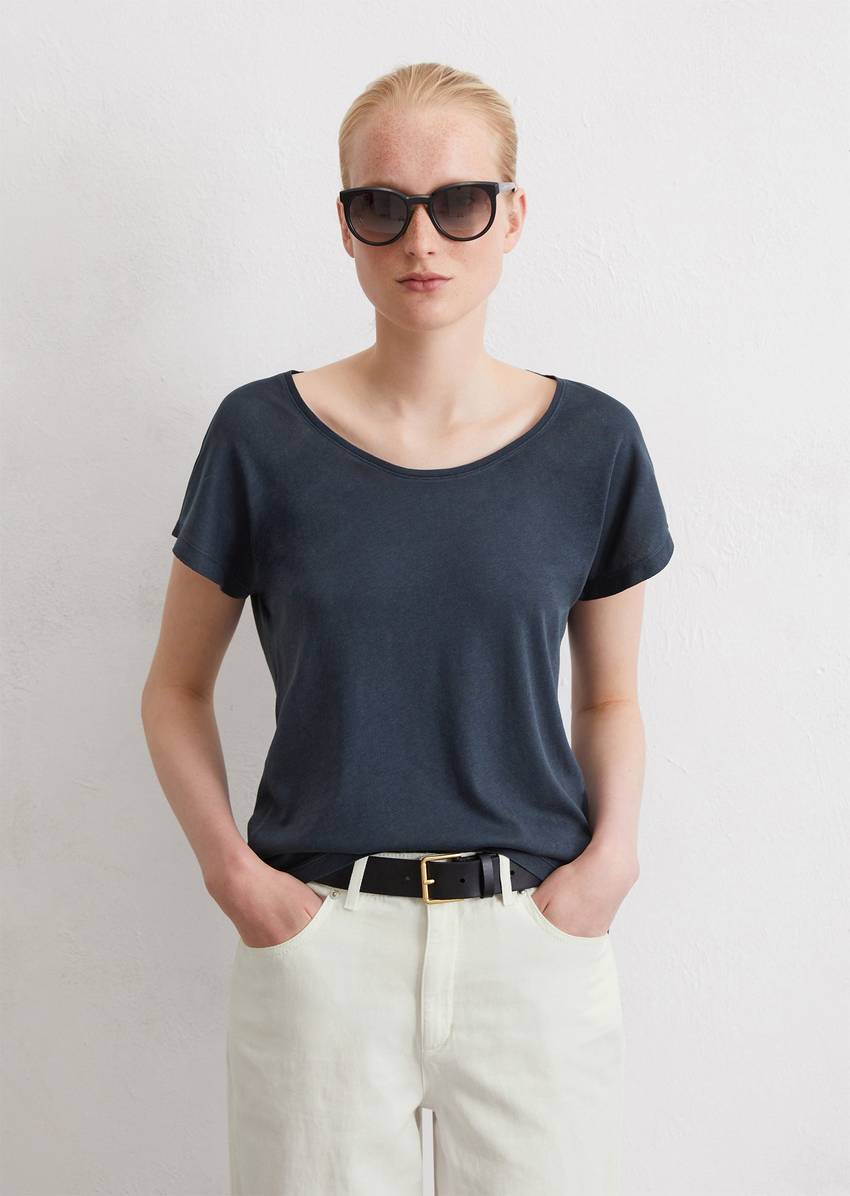 T-shirt regular made from a viscose/organic cotton blend