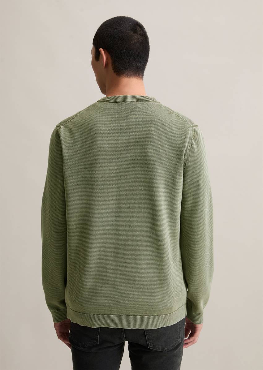 Garment dye sweater regular made from pure organic cotton