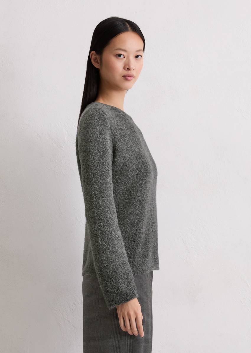 Bouclé sweater regular made from a virgin wool/alpaca wool mix