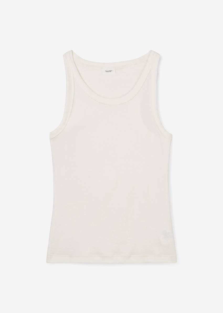 Ribbed tank top slim made from organic cotton stretch jersey