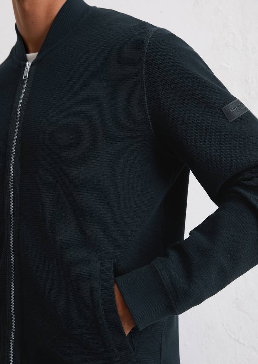 Jersey jacket regular made from organic cotton with structure