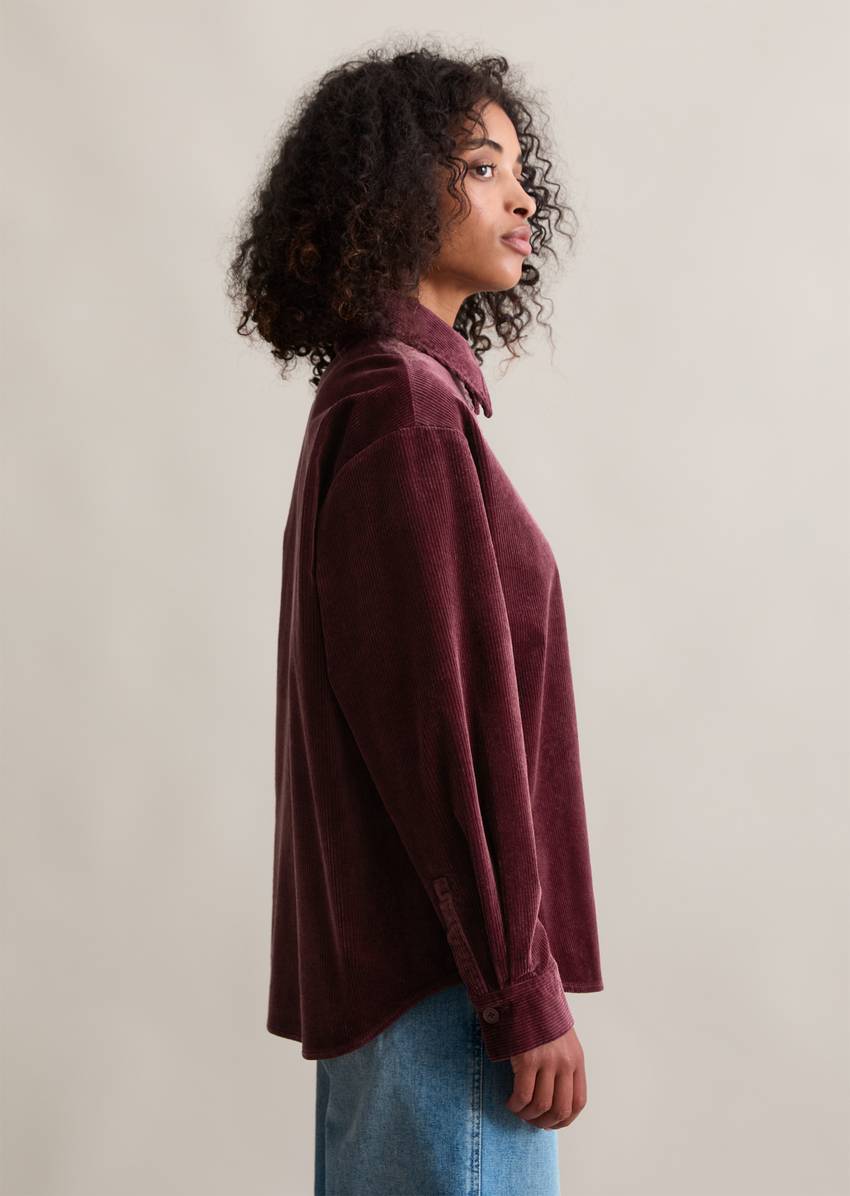 Relaxed blouse made from medium-weight corduroy stretch
