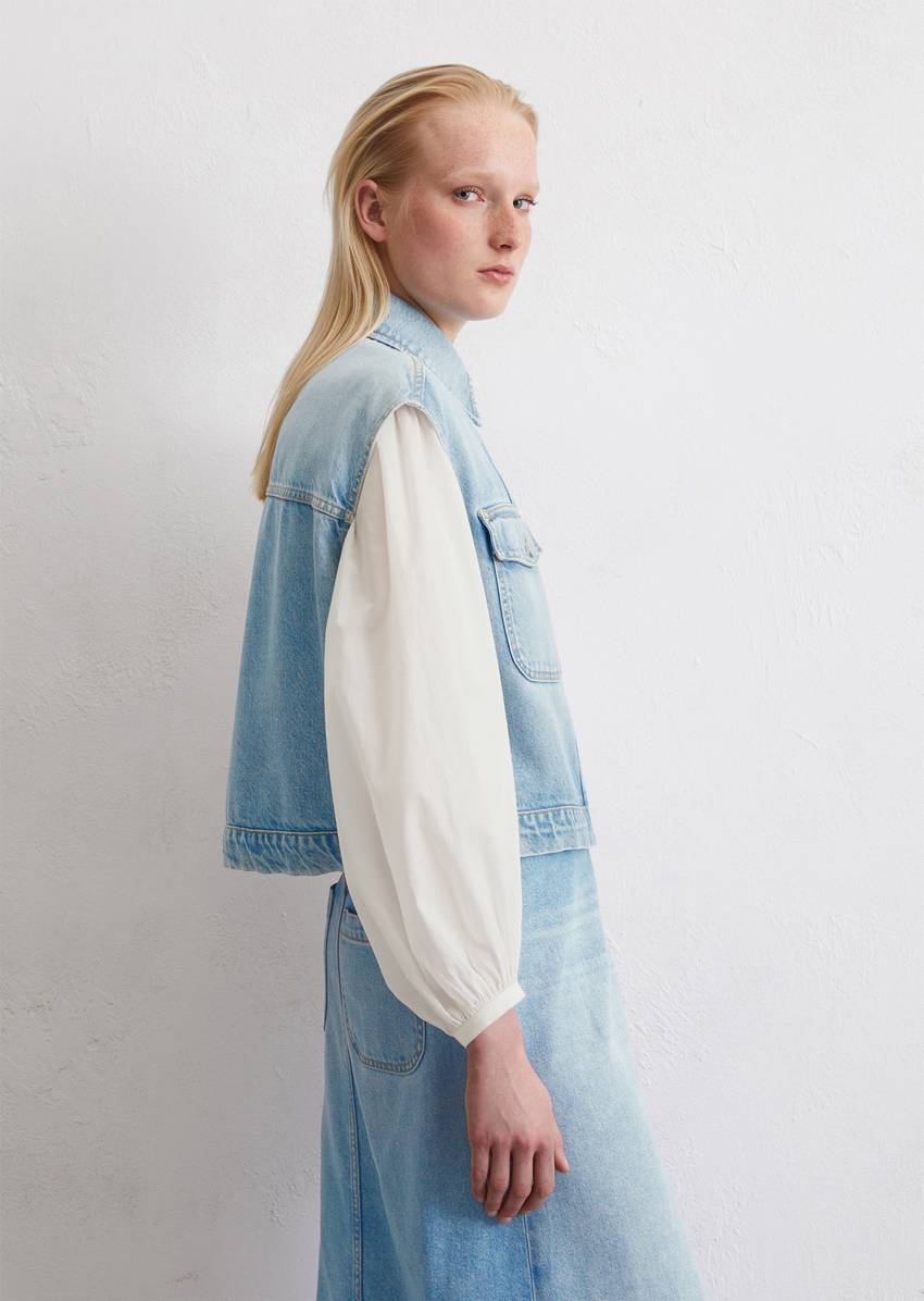 Regular denim vest made from TENCEL™ Lyocell mix