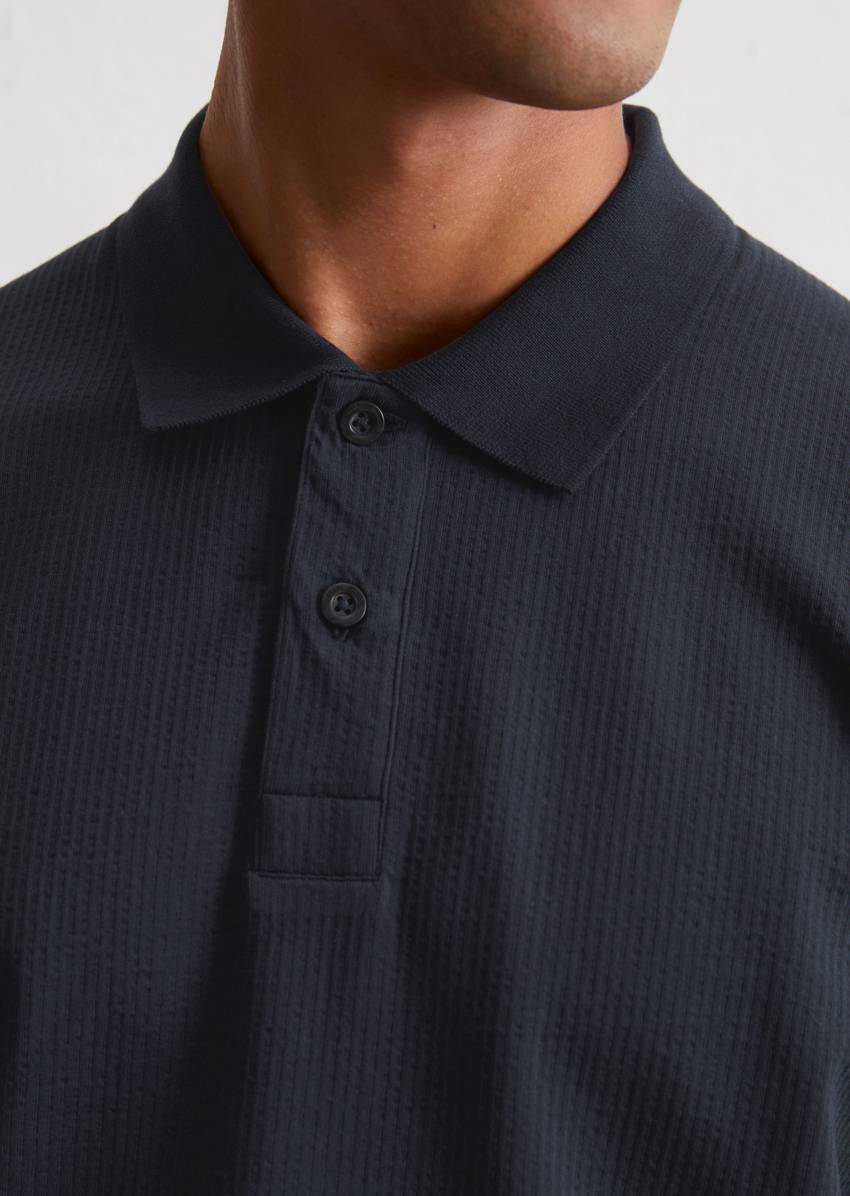 DfC polo shirt seersucker regular made from an organic cotton blend