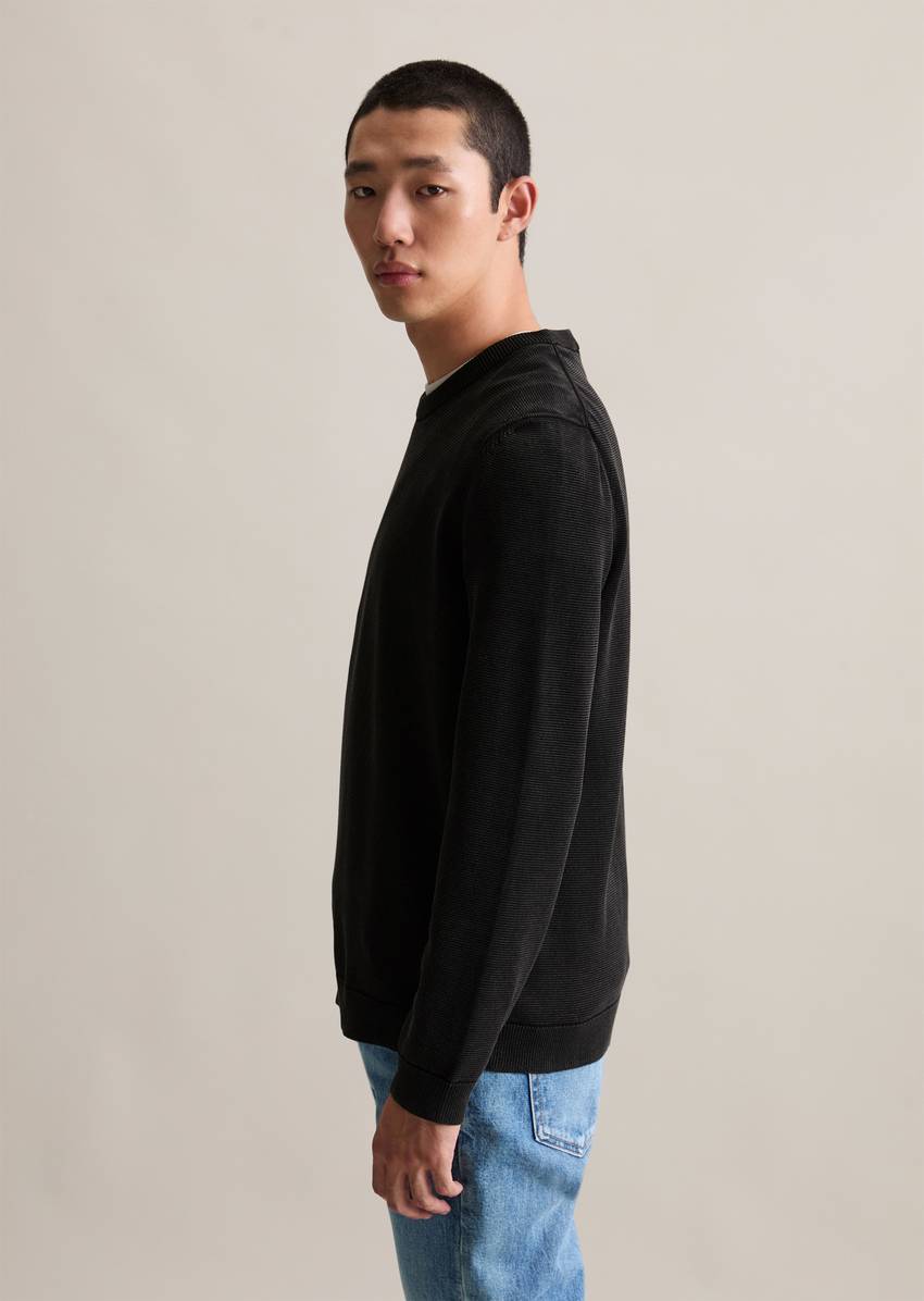 Garment dye sweater regular made from pure organic cotton