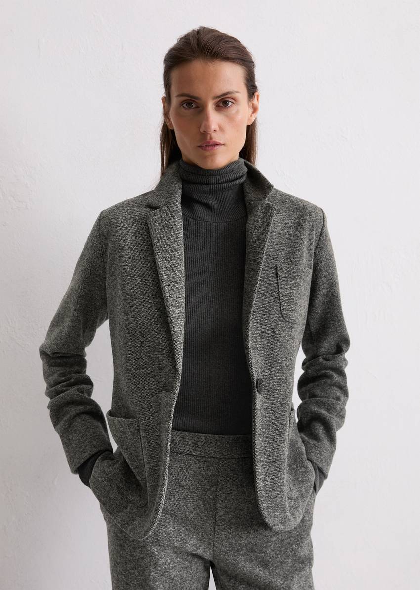 Relaxed jersey tweed blazer made from an organic cotton blend
