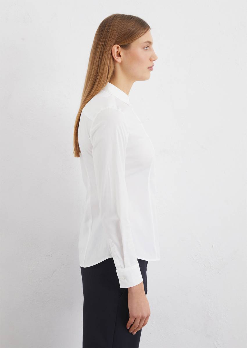 Long sleeve blouse in stretch poplin quality