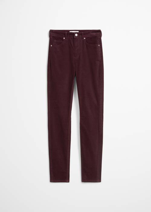 Velvet pants model Alkea slim made from an organic cotton stretch blend