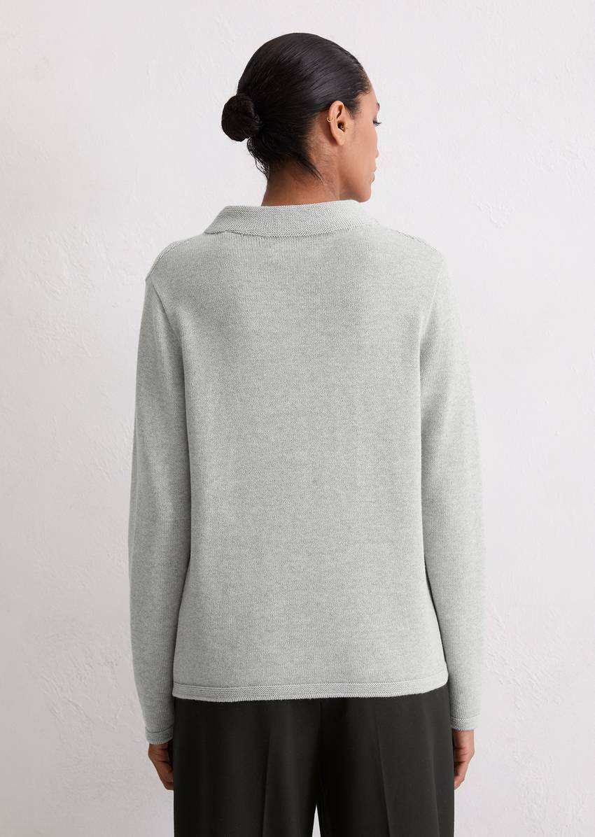 Knitted sweater slim made from organic cotton