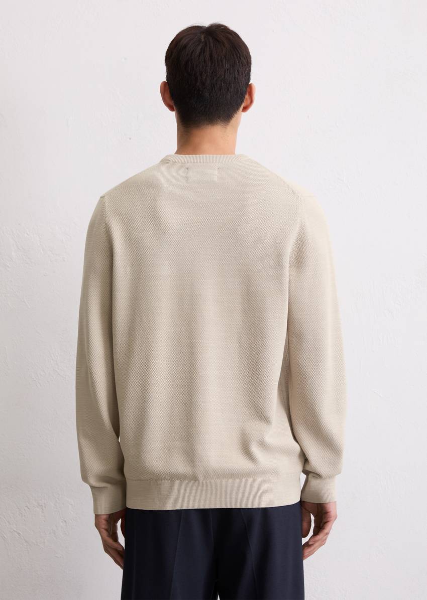 Sweater regular made from organic cotton piqué