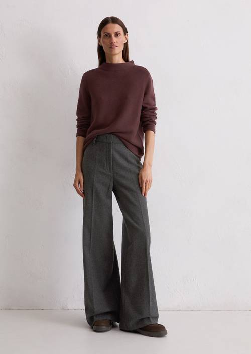 Knitted sweater slim made from organic cotton