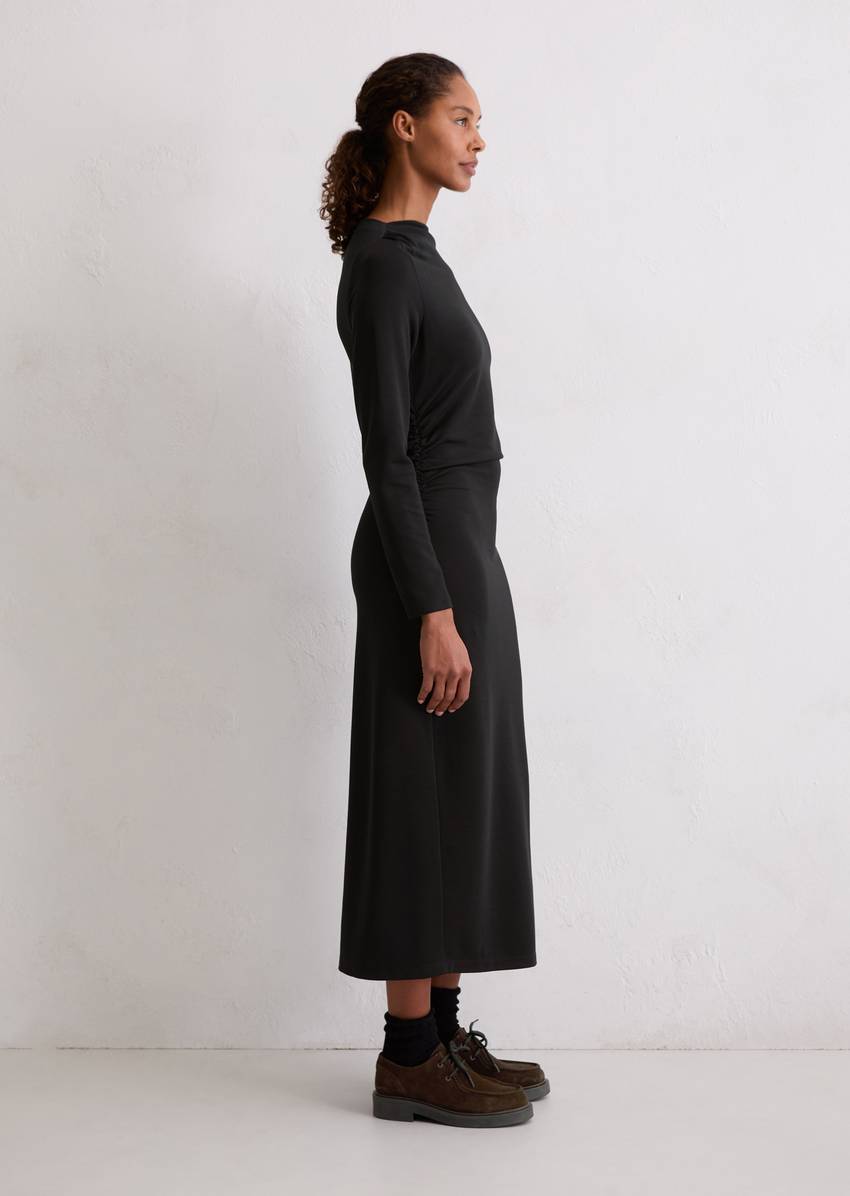 Jersey dress fitted made from compact interlock fabric