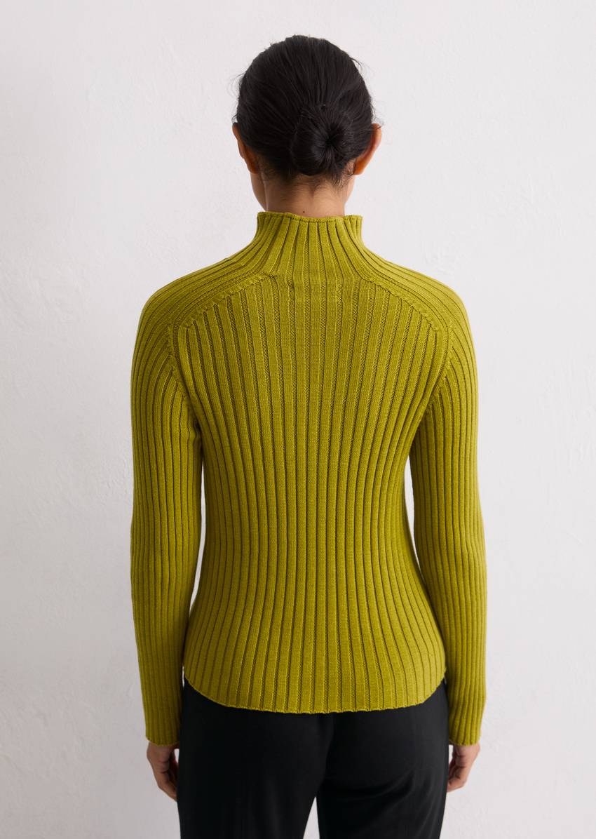 Turtleneck sweater slim made from heavy weight cotton