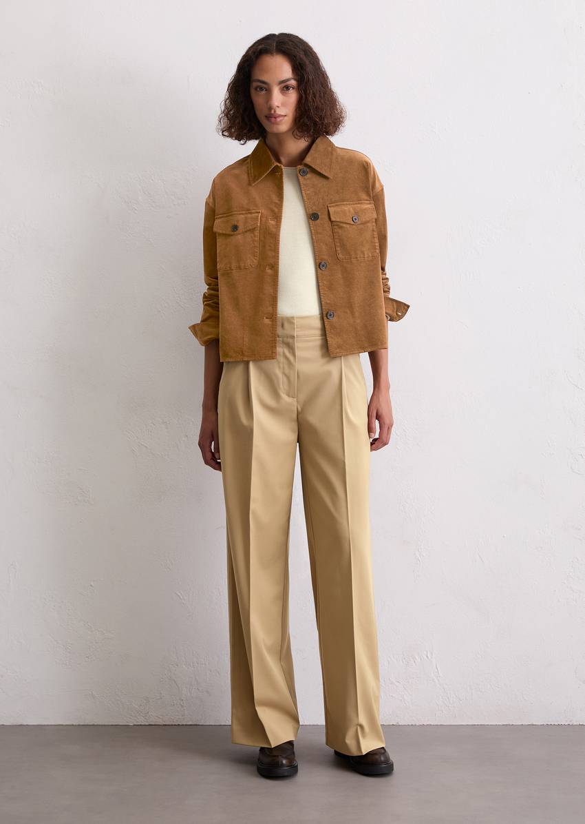 Wide Leg Pants made from wool blend twill