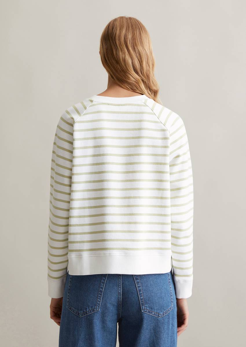 Regular striped sweatshirt made from pure organic cotton