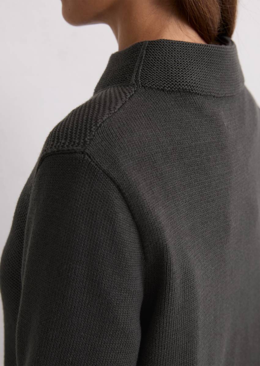 Knitted sweater slim made from organic cotton