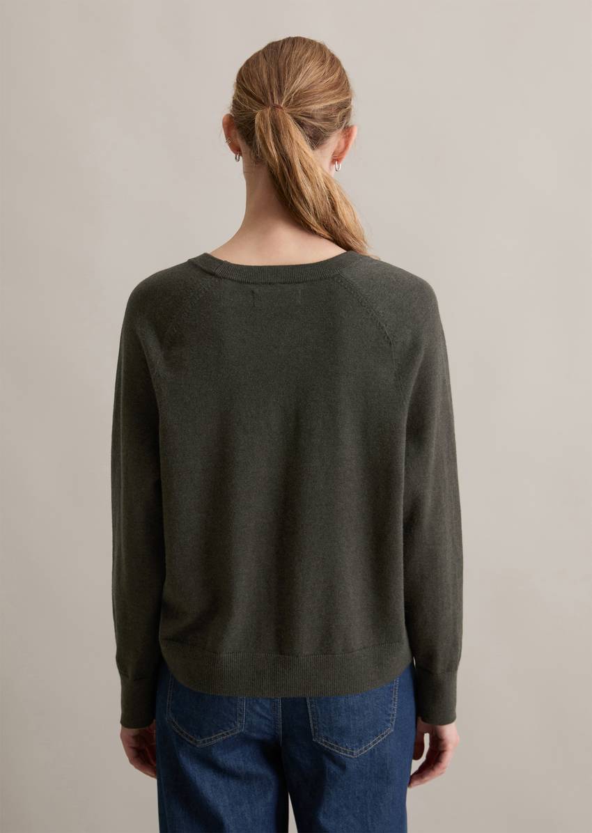 Knitted sweater regular made from soft cotton stretch