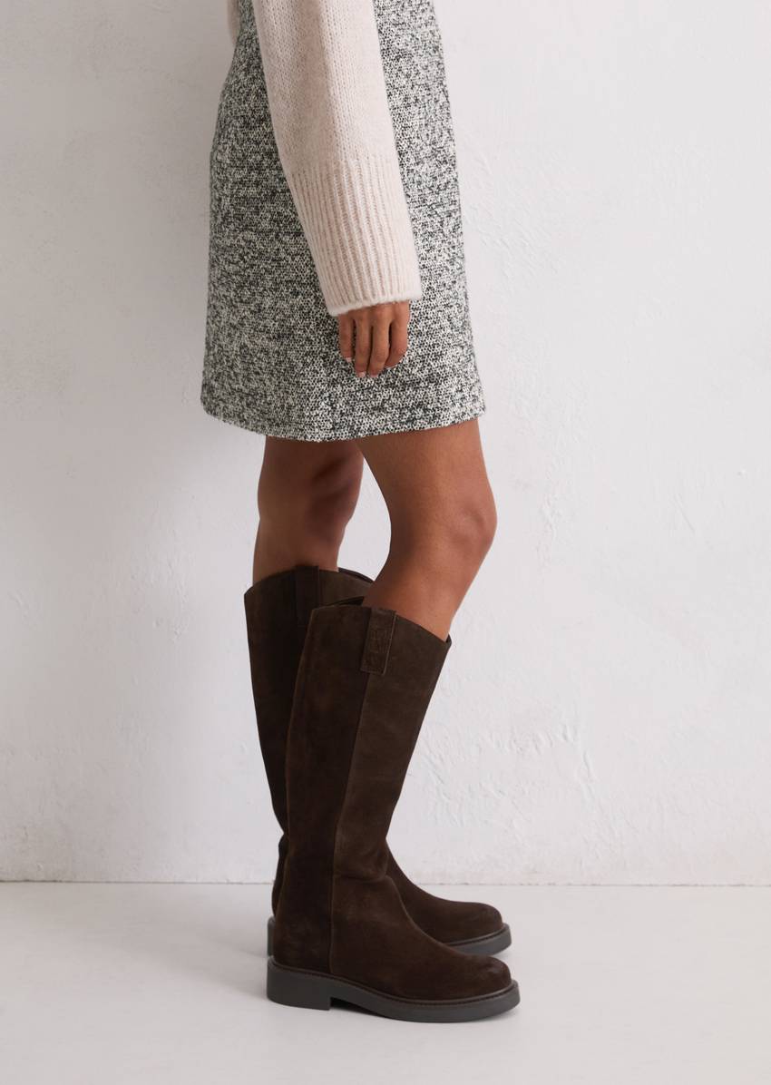 Bouclé mini skirt regular made from a recycled polyester/virgin wool mix