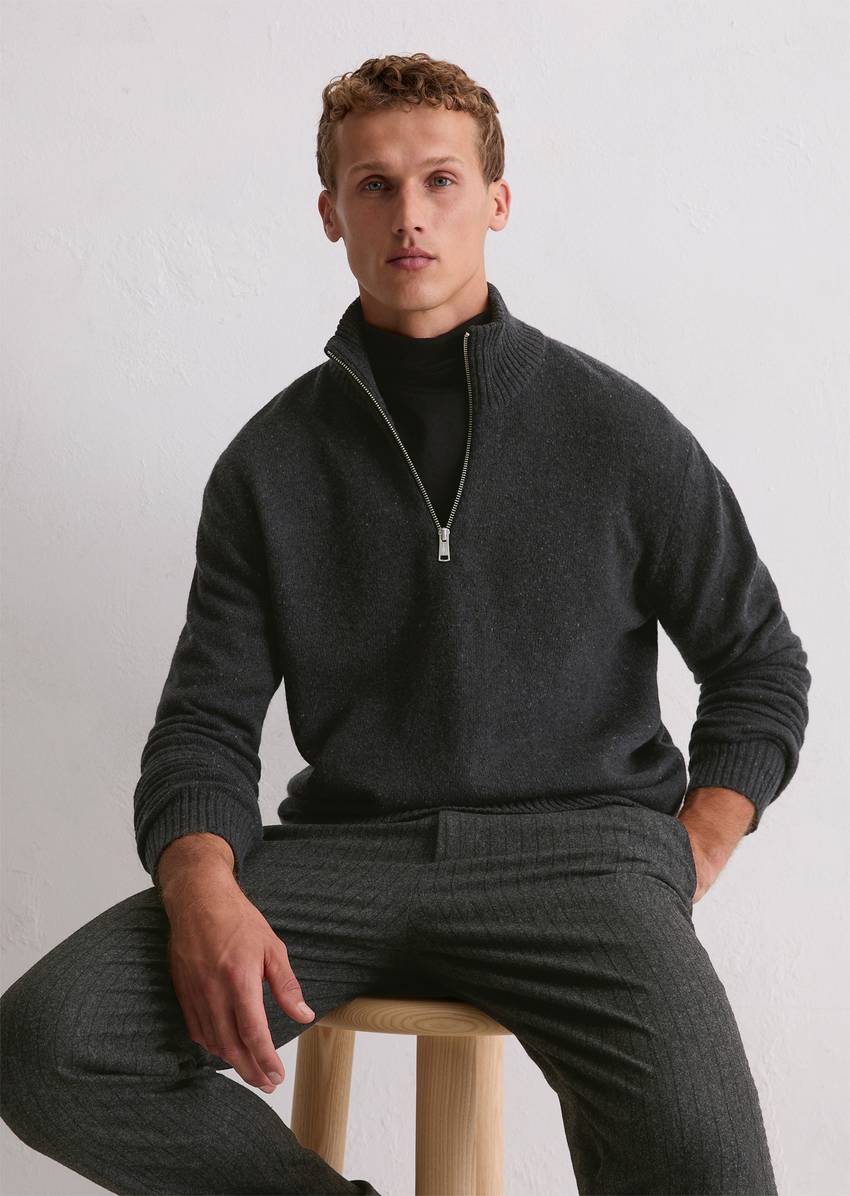 Troyer regular made from speckled tweed yarn