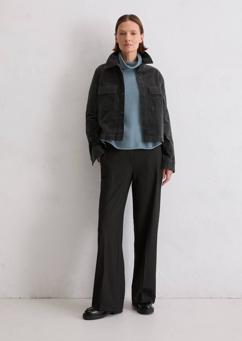 Velvet jacket regular made from organic cotton-viscose stretch