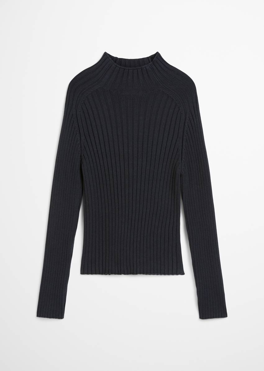 Turtleneck sweater slim made from heavy weight cotton