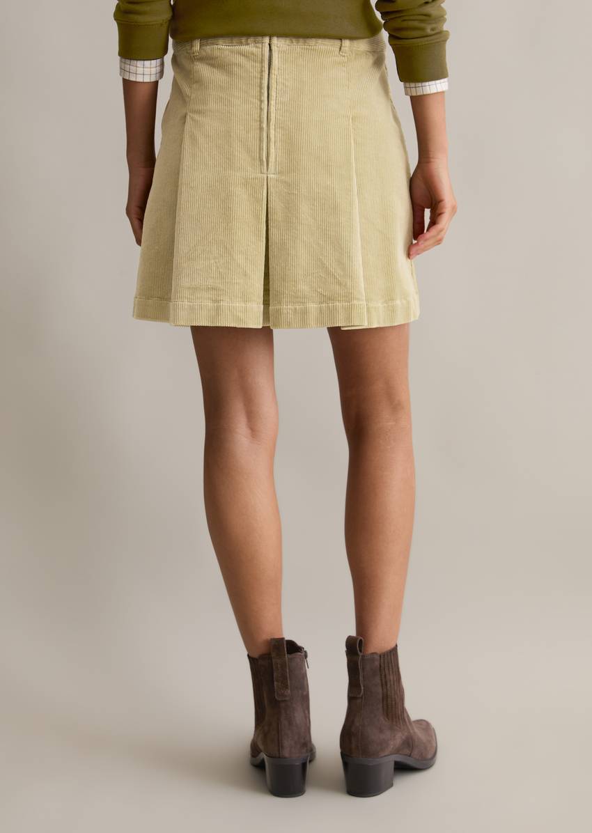 Corduroy mini skirt A-shape made from organic cotton stretch