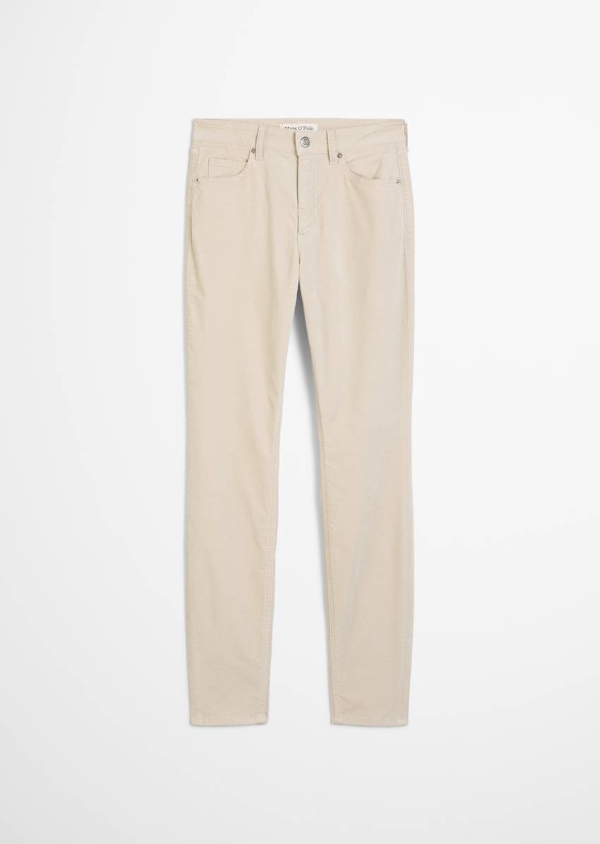 Velvet pants model Alkea slim made from an organic cotton stretch blend