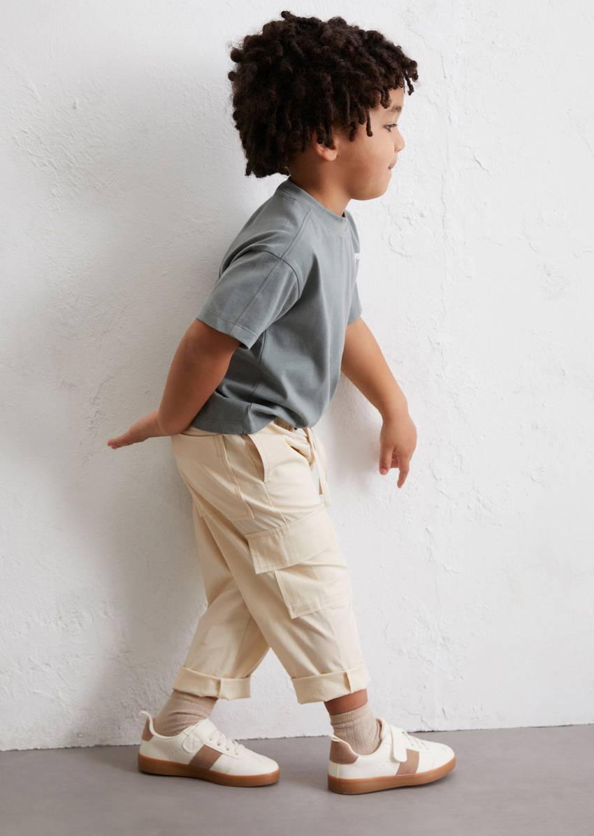 KIDS-BOYS cargo pants made from organic cotton poplin