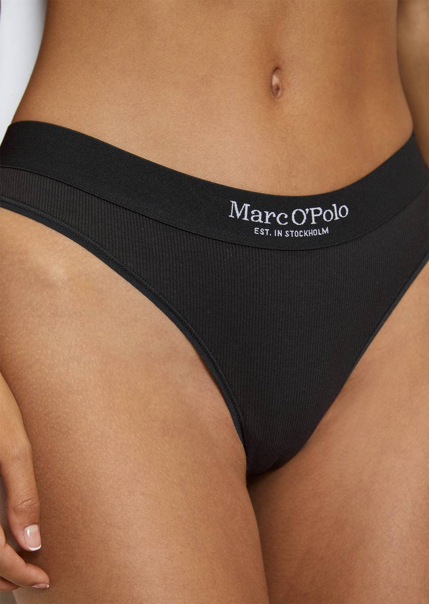 Fine rib thong in a pack of 2