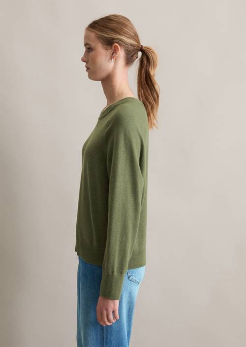 Knitted sweater regular made from soft cotton stretch