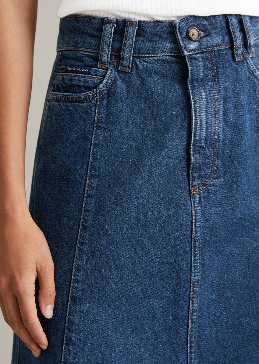 Midi denim skirt midi made from pure cotton
