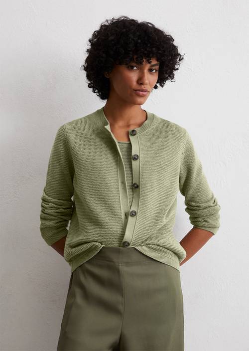 Cardigan slim made from heavyweight organic cotton