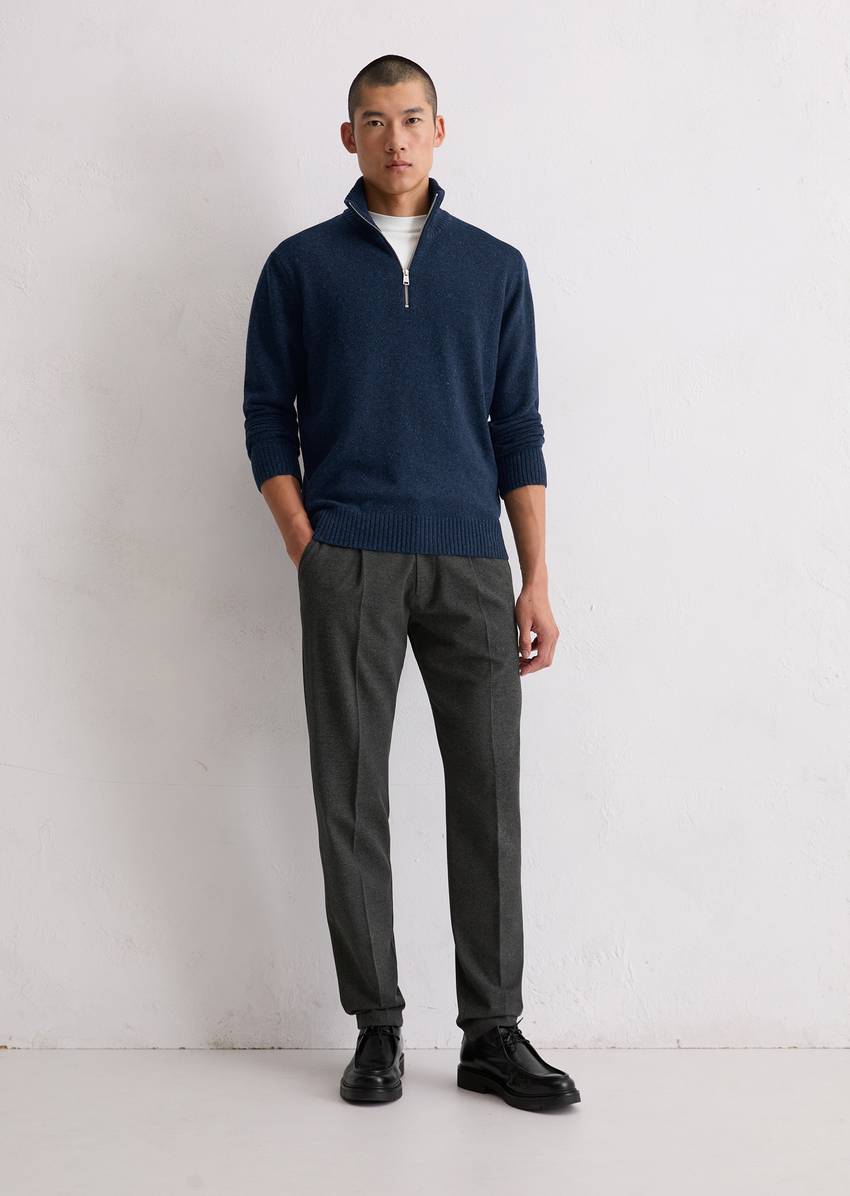 Troyer regular made from speckled tweed yarn